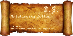 Malatinszky Zoltán névjegykártya