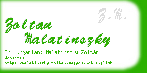 zoltan malatinszky business card