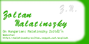 zoltan malatinszky business card